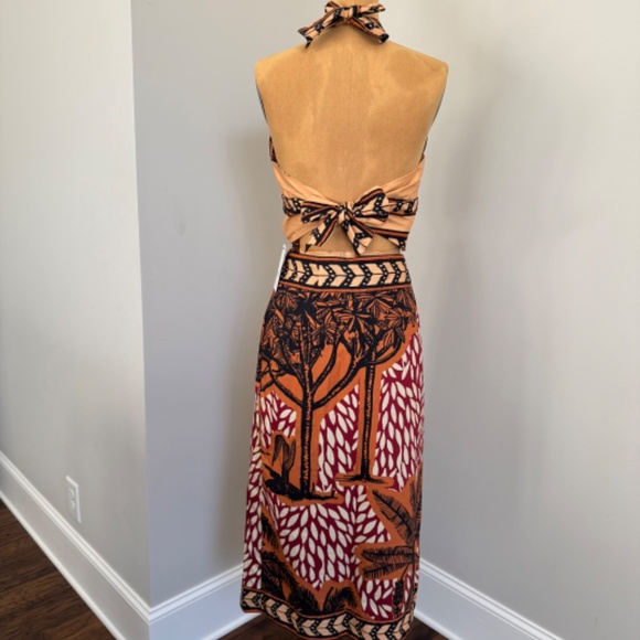 NWT Johanna Ortiz Wild Patch Midi Skirt Size 8 Matching Top Also Available - Picture 5 of 8